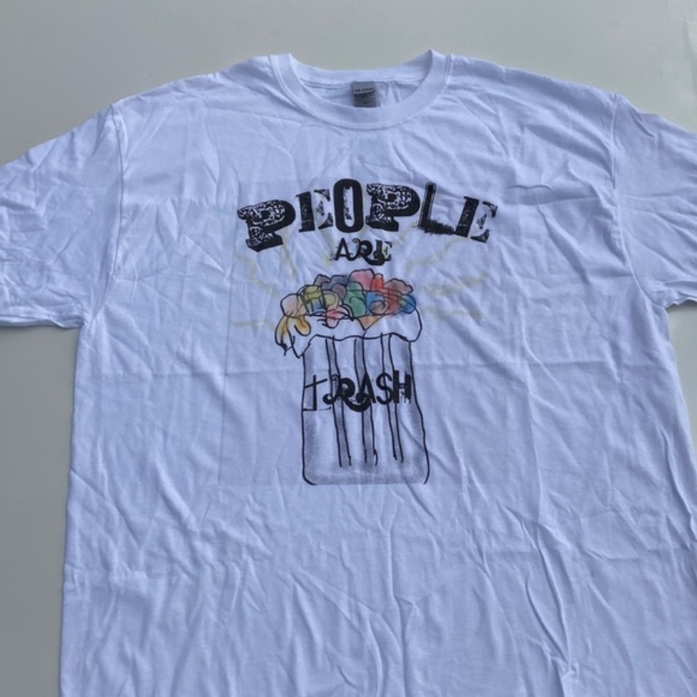 People Are Trash DM Sarcastic T Shirt Size XL White